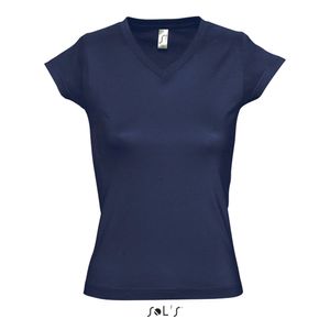 Ladies V-Neck Moon Damen T-Shirt - Farbe: French Navy - Größe: L