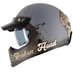 Motorradhelm Broken Head Retro Helm Rusty Rebel Größe: L (59-60 cm)