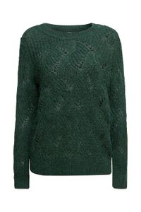 Esprit Mit Wolle und Alpaka: Pointelle-Pullover, dark green