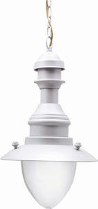 Außenleuchte Echt-Messing Glas D: 20 cm H: max. 90 cm IP43 Grau E27 rund Maritim Hängelampe außen