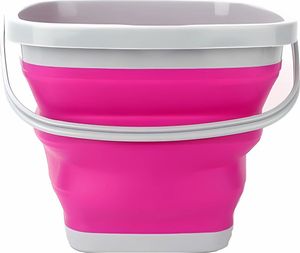 Faltbarer Eimer Eckig, Größe:5 Liter, Farbe:Pink