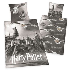 Harry Potter Flanell Wende Bettwäsche Hogwarts 2tlg 135 x 200 cm Biber