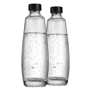SodaStream 2 skleněné láhve 1L Twinpack Černá láhev s rozprašovačem na vodu