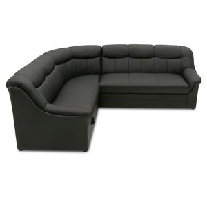 DOMO collection Ecksofa Eckcouch Polstersofa Couch Sofa L-Form Federkern Borba, Farbe:Schwarze, Schenkel links