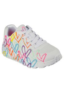 SKECHERS 314064L/WMN Uno Lite-Spread The Love Kinder Mädchen Damen Sneaker Turnschuhe weiß/bunt/neon, Größe:38, Farbe:Weiß