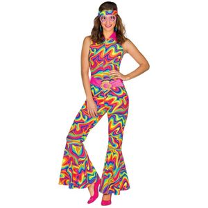 Hippie Flower Power Kostüm 70er Jahre Hippiekostüm Retro Woodstock Peace Damen 38
