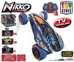 Nikko Psycho Gyro BLUEVolle Fahr- und Lenkfunktion,sensationelle Stunts, mit 3Knopf Schalttafel,Batterien enthalten