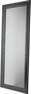 Luxus Medusa Mäander Wandspiegel Deko-Spiegel Flurspiegel Badspiegel XL 165x63 cm Silber-Schwarz Antik Stil