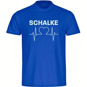 multifanshop Herren T-Shirt - Schalke - Herzschlag, blau, Größe XXL