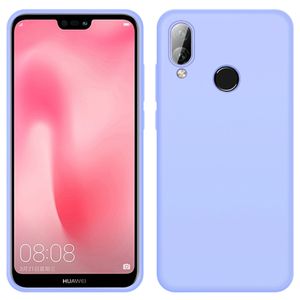 Pouzdro Huawei P20 Lite, tekuté silikonové pouzdro odolné proti nárazům a poškrábání ochranné pouzdro pro Huawei P20 Lite Fialová