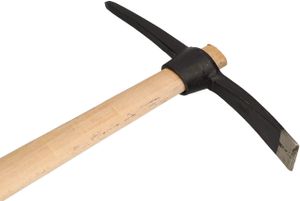KOTARBAU® Kreuzhacke 1,5 kg 440 mm mit Holzstiel Spitzhacke Pickel Hacke Pionierhacke Flachhacke zum Auflockern von harten Böden