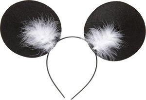 Myšia uši Čipka do vlasov čierna a biela