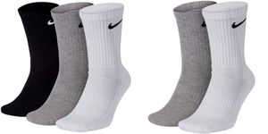 5 Paar Nike Socken Herren Damen Nike Uni Season 2021/22 Sport Socks - Farbe: weiß grau schwarz - Größe: 38-42