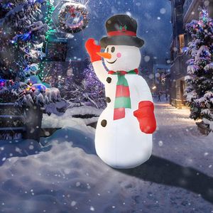 APOKKO 240cm Aufblasbarer Schneemann, LED Beleuchten Weihnachtsdekoration inkl. Befestigungsmaterial, Weihnachtsdeko Figur witterungsbeständig IP44