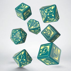 Polaris RPG Turquoise & light yellow dice, 3D6 +3D10 + 1D20 (7)