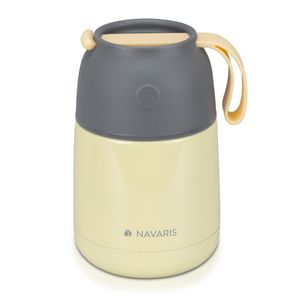 Navaris 450ml Thermobehälter für Essen - Edelstahl Warmhaltebox für Suppe Speisen Babybrei - Thermo Behälter Isolierbehälter auslaufsicher - gelb