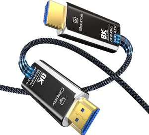 MMOBIEL MMOBIEL HDMI 8K Glasfaserkabel 15m - 48Gbps Ultra High Speed - 8K@60Hz -Schwarz