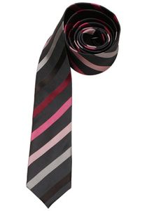 Venti Krawatte Weinrot Rosa Grau Mehrfarbig Gestreift 100% Seide 6cm Breit Schmale Form Fleckenabweisend