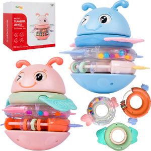 MalPlay Rassel Spielzeug, Greifling Pyramide Spiel, Neugeborenes Beißring, Sound und Musik für Baby Geschenke