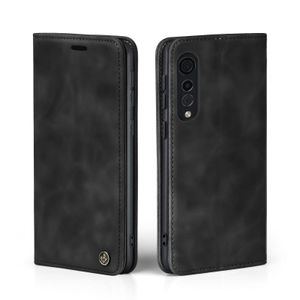 Handy Hülle für LG Velvet 5G Klapphülle Bookcase Flip Cover Handy Tasche Etui Farbe: Schwarz