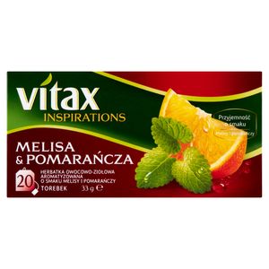 Vitax Inspirations Früchte- & Kräutertee aromatisiert Melisse & Orange 33 G (20 X 1,65 G)