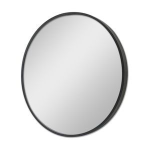 Nástenné zrkadlo Modugno 40 cm kúpeľňové zrkadlo zrkadlo na líčenie závesné zrkadlo okrúhly hliníkový rám montáž na stenu čierna