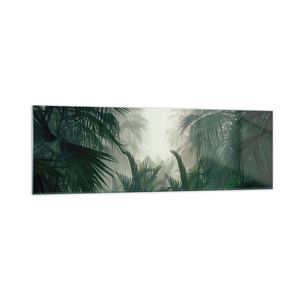 Bilder auf glas - Einteilig - Dschungel Blätter Palmen - 160x50cm - Glasbilder - Wandbilder - Bilder - zum Aufhängen bereit - Wanddekoration aus Glas - Glas Bilder - Wandbild auf Glas - GAB160x50-4504