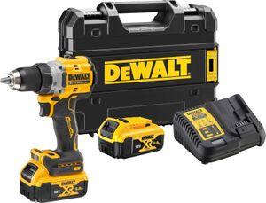 DeWalt XR 18V 13 mm 90Nm Bürstenloser Schraubendreher-Bohrer mit 2 x 5Ah Li-Ion Akkus und TSTAK-Tragekoffer, Multicolour