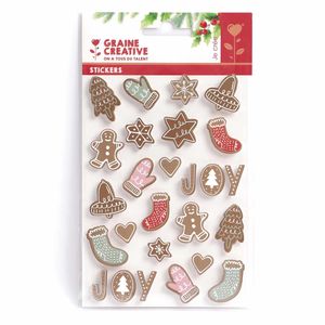 26 Weihnachts- und Lebkuchen-3D-Sticker