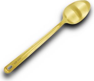 HOOZ Servierlöffel aus hochwertigem Edelstahl, spülmaschinenfestes Küchen Zubehör, Servierlöffel perfekt zum Servieren von Speisen und Beilagen (36,5 x 7 cm) (Gold)