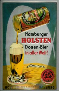 Blechschild Holsten Dosen Bier Hamburg Bierdose Brauerei Schild retro Nostalgieschild