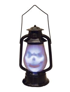 Halloween-Lampe Geist mit Sound schwarz 30cm