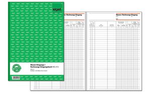 SIGEL WG415 Waren-/Rechnungs-Eingangsbuch, alle Blätter fest im Buch, A4, 50 Blatt