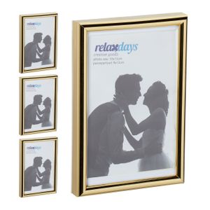 relaxdays 4 x Bilderrahmen 10 x 15 cm gold