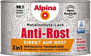 Alpina Metallschutz-Lack Anti-Rost 300 ml schwarz glänzend