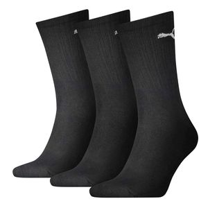 PUMA Uni športové ponožky, 3 balenia - športové ponožky Crew Lightweigth, tenisové ponožky, jednofarebné čierne 43-46