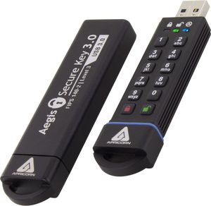 Apricorn Aegis Secure Key 3.0 - 1000 GB - USB Typ-A - 3.2 Gen 1 (3.1 Gen 1) - 195 MB/s - Kappe - Schwarz