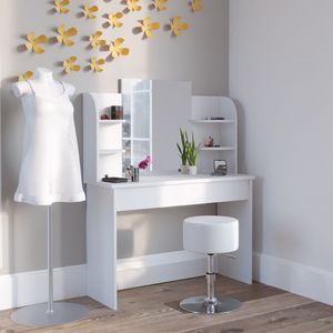 Vicco Stolička Design, 33 x 67 cm pro toaletní stolek, Bílá