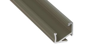 LED Aluminium Profil Leiste Inox | Typ H | Mit Endkappe und Montagehalterung | Schwarz Abdeckung | 1m