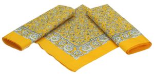 Betz 3er Pack Nickituch Bandana Richtfesttuch Halstuch klassisches Paisleymuster Größe 55 x 55cm Baumwolle Farbe gelb