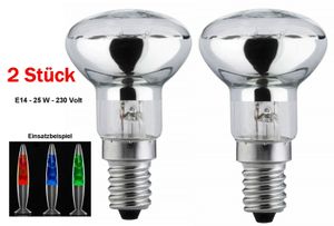 GKA 2 Stück Glühbirne für Lavalampe E14 R39 25 Watt Ersatz Leuchtmittel Glühlampe Reflektor