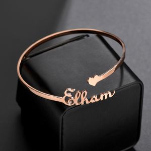 Diamon Personalisiertes Armband für Frauen Name Edelstahl Armreifen Schmuck Weihnachten Paar Geschenk Freundschaft