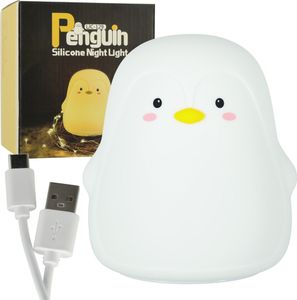 KIK - Silikon-LED-Nachtlicht für Kinder mit weißem Pinguin