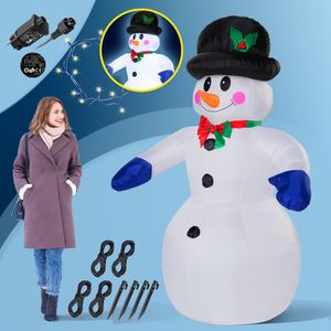 MONZANA® Aufblasbarer Schneemann XXL 240cm LED Beleuchtet Befestigungsmaterial IP44 Außen Witterungsbeständig Weihnachtsdeko Weihnachtsfigur Christmas