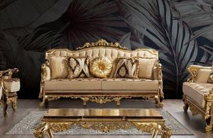 JV Möbel 3 Sitzer Barock Rokoko Couch Luxus Sofas