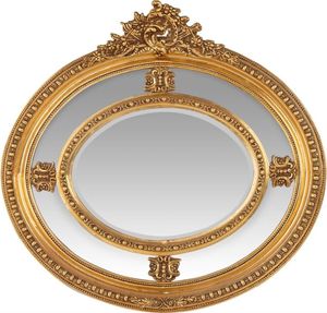 Casa Padrino Luxus Barock Wandspiegel Oval Gold 120 cm - Massiv und Schwer - Goldener Spiegel