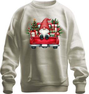 Vianočný škriatok Truck Gnome - Christmas Xmas Christmas Uni pulóver, Nature, XXL