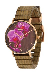WeWood Damen Armbanduhr AURORA FLOWER NUT Holz Armband hypoallergen Nr.WW48001