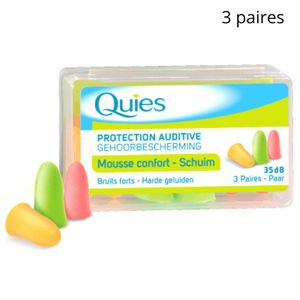 Schaumstoff-Ohrstöpsel Quies3 Paar, mehrfarbig