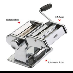 Pastamaschine PASTA PERFETTA DE LUXE Set mit Vorsätzen für 6 verschiedene Nudelsorten